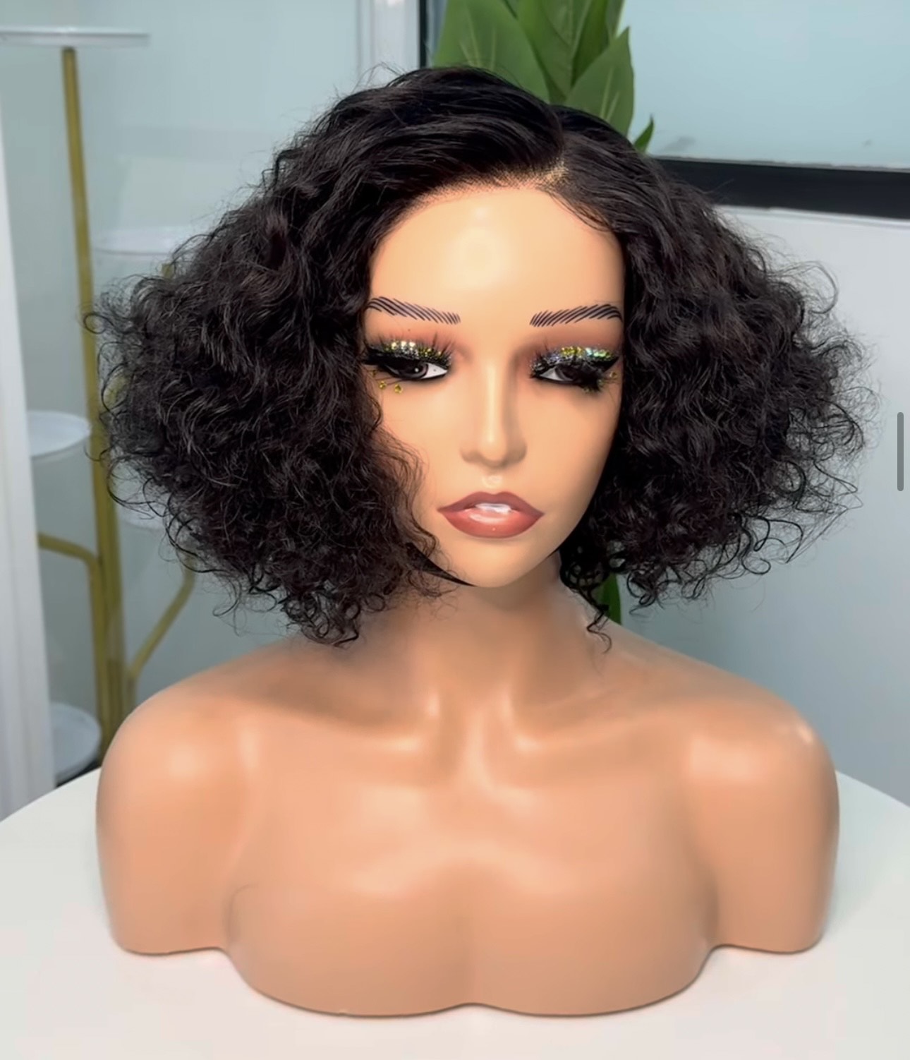8-Inch Water Wave Bob Wig