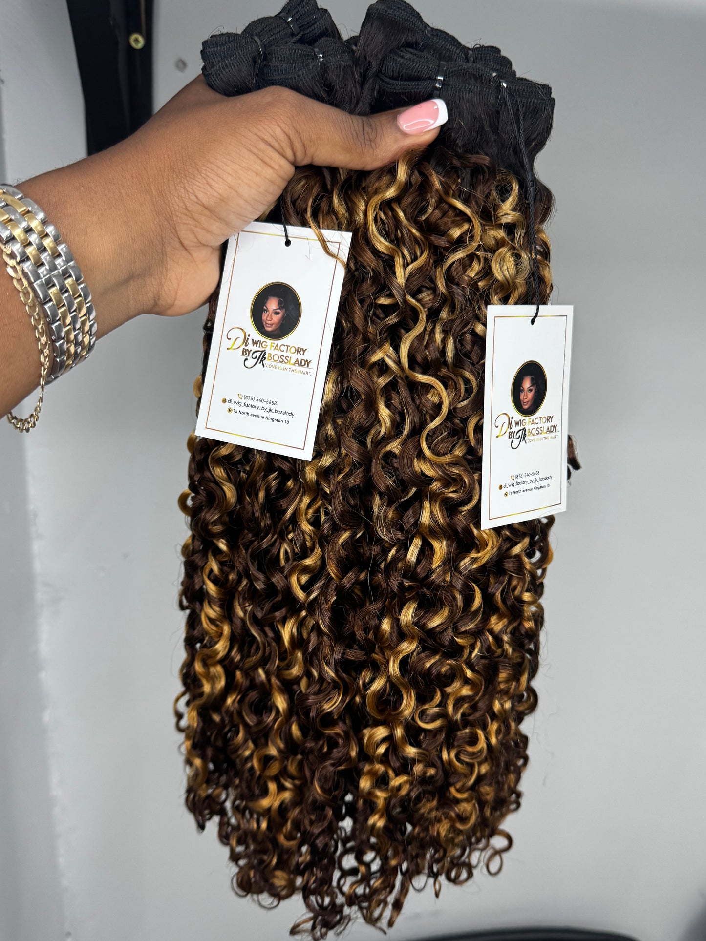 Vietnamese honey blonde pixie curly bundles