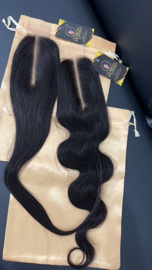 Transparent lace 2x6 closures (straight, bodywave)
